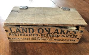 Many treasures were found in this old cheese box.