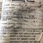 A ticket showing the pickup of sweet cream from the farm.